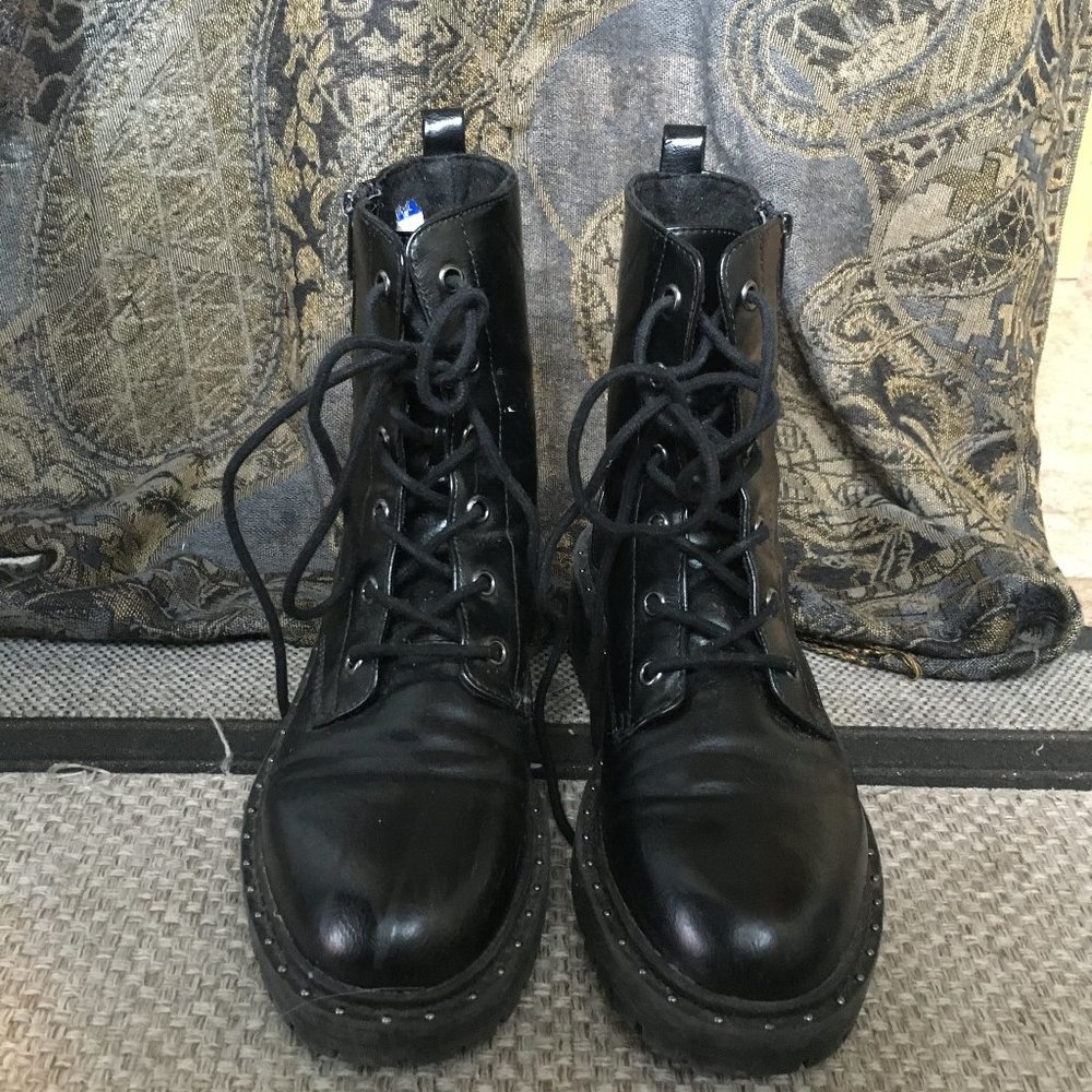 Black Combat Boots size 8